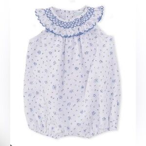 EDGEHILL COLLECTION Baby Girl Swiss Dot Bubble Romper- 3M